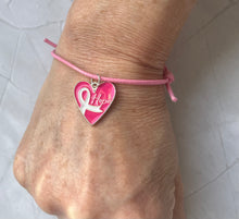 Charger l'image dans la galerie, Pochette cadeau octobre rose parure collier cœur ruban Hope et bracelet argent