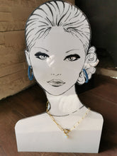 Charger l'image dans la galerie, Boucle oreille SHEILA créole en résine bleu pétrole