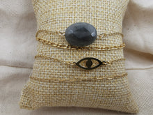 Charger l'image dans la galerie, Bracelet Agnès en plaqué or avec labradorite