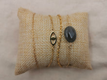 Charger l'image dans la galerie, Bracelet Agnès en plaqué or avec labradorite