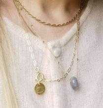 Charger l'image dans la galerie, Collier ALEXANDRINE petite maille rectangle en plaqué or pour charms