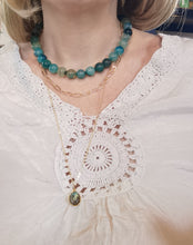 Charger l'image dans la galerie, Collier ALFRED avec pierre en agate veine de dragon verte