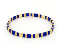 Charger l'image dans la galerie, Bracelet TOCHIGI en perle japonaises bleu marine et doré