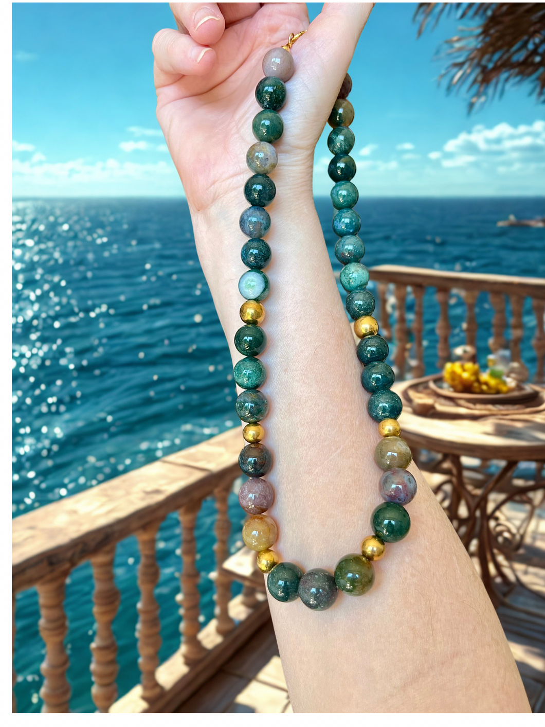 Collier ERNEST avec pierre en agate indienne