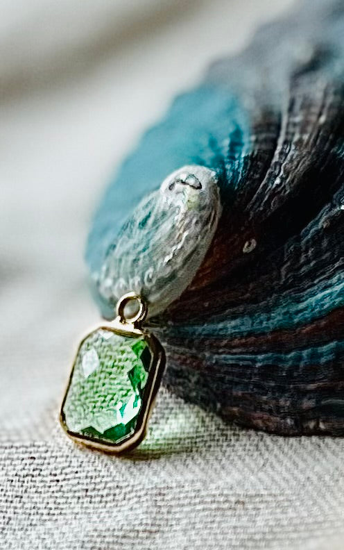 Charms pendentif CARRIE en verre et inox