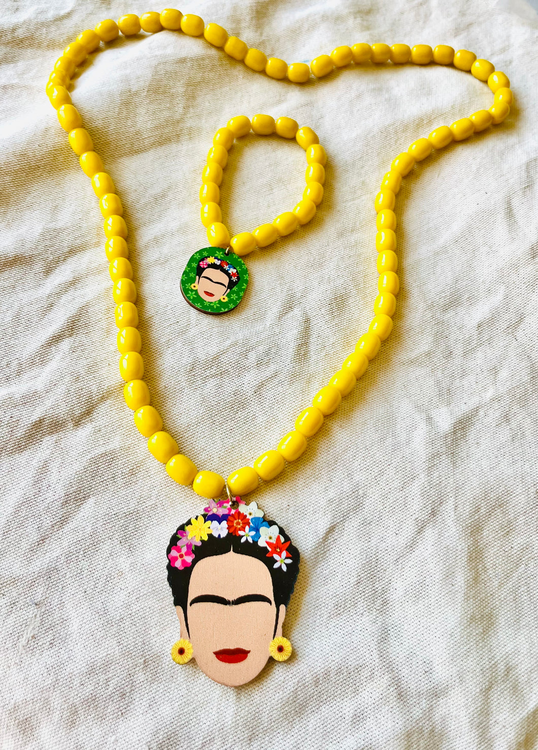 Collier FRIDA avec perle jaune