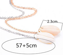 Charger l&#39;image dans la galerie, Collier Pendentif Coquillage Naturel Chaine Argenté
