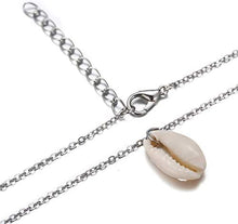 Charger l&#39;image dans la galerie, Collier Pendentif Coquillage Naturel Chaine Argenté
