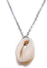 Charger l&#39;image dans la galerie, Collier Pendentif Coquillage Naturel Chaine Argenté
