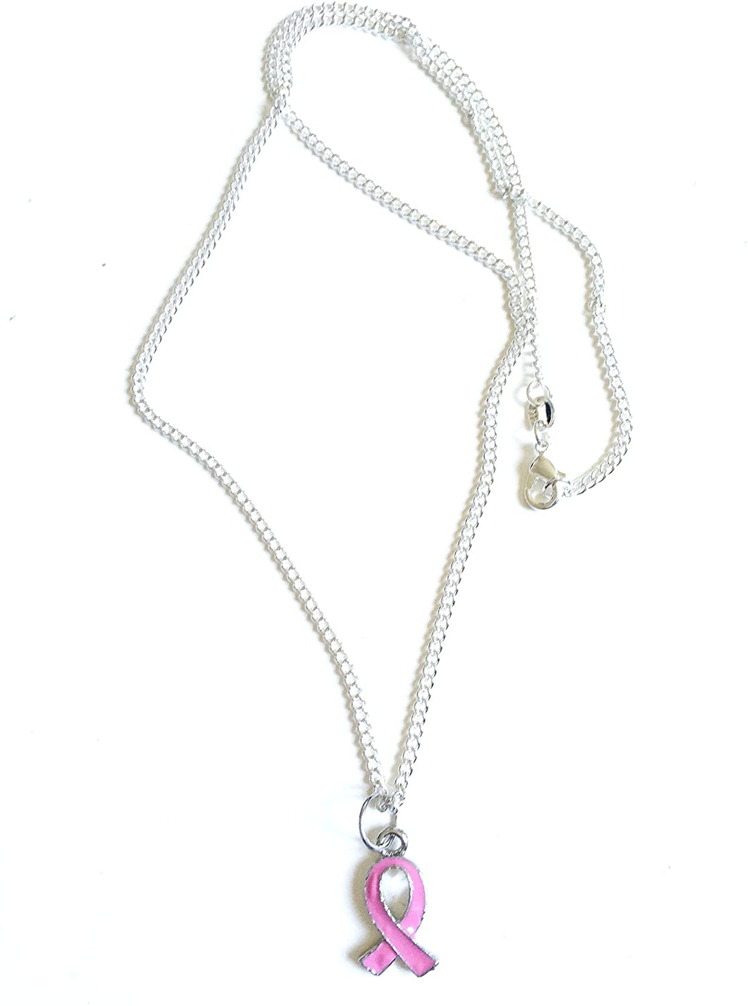 Collier Pendentif Octobre Rose Ruban Rose Lutte Contre Le Cancer