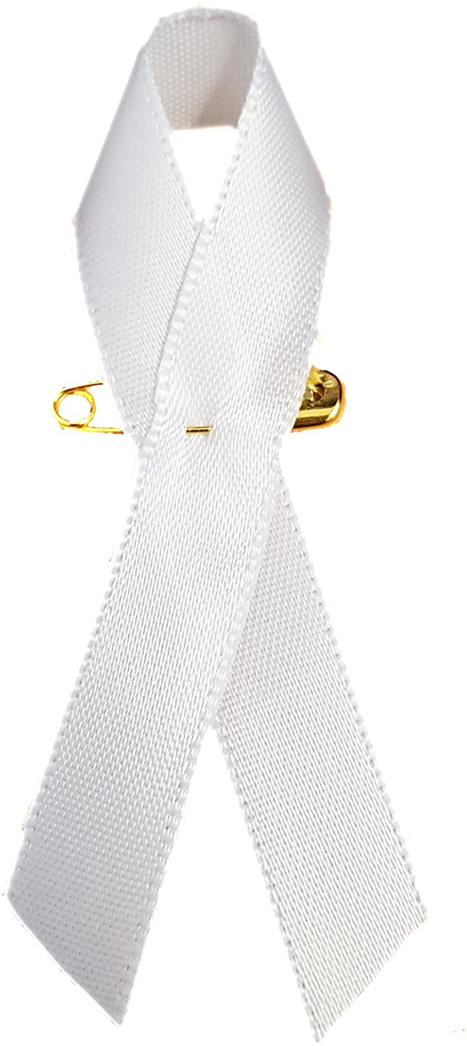 Lot de 40 Pin's + 10 Offert Ruban Blanc en Tissu sur Une épingle. Rubans Contre la Violence Faites aux Femmes