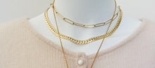 Charger l&#39;image dans la galerie, Collier tour du cou Jupiter. chaine en acier inoxydable maille rectangle
