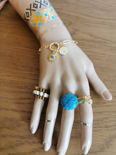 Charger l&#39;image dans la galerie, Bague Celine argenté et onyx bleue
