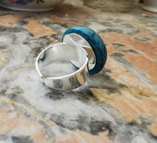 Charger l&#39;image dans la galerie, Bague Celine argenté et onyx bleue
