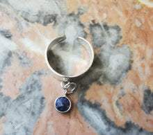 Charger l&#39;image dans la galerie, Bague large Stella en argent 925 et lapis lazulli
