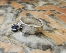 Charger l&#39;image dans la galerie, Bague large Stella en argent 925 et lapis lazulli
