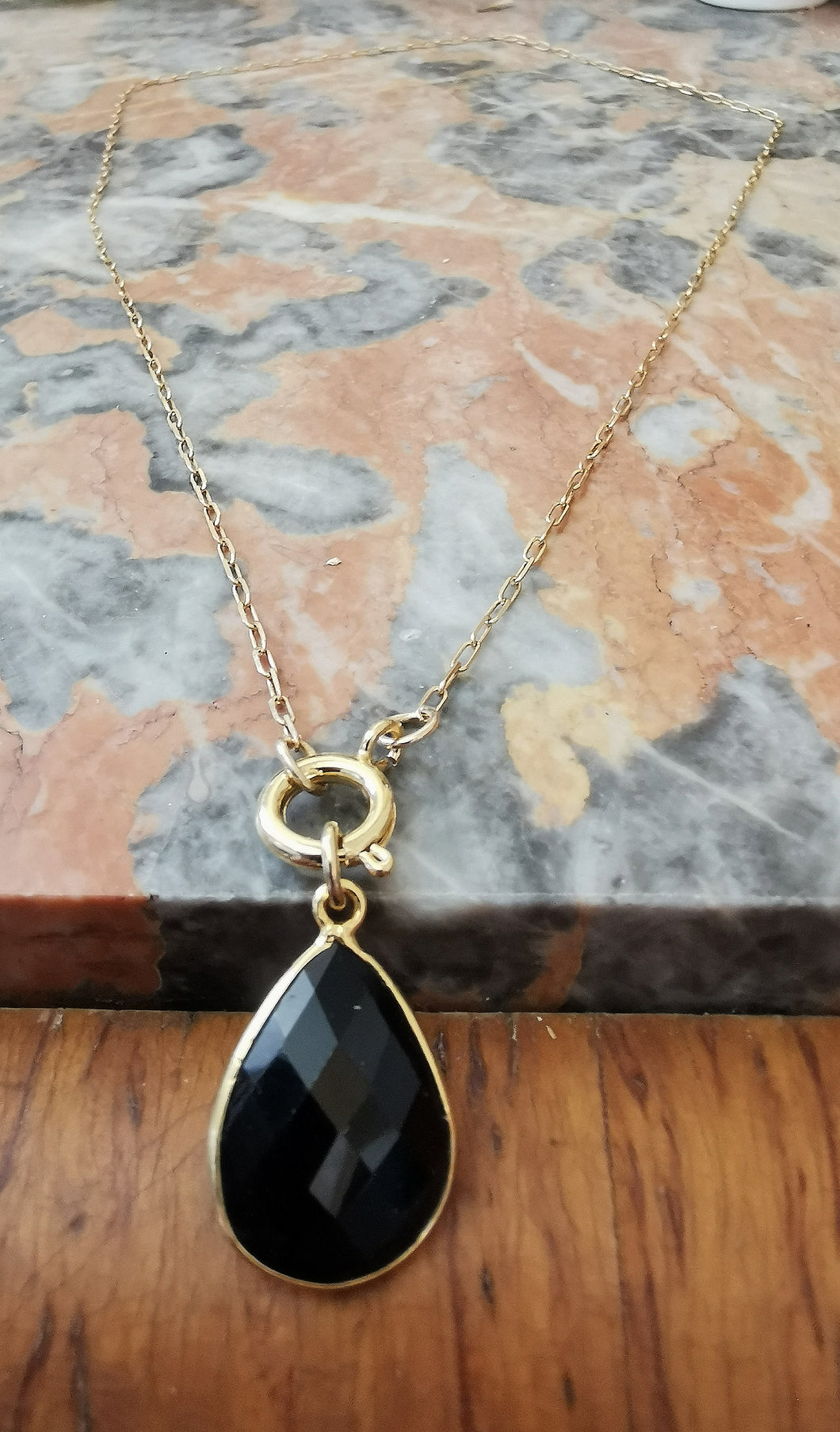 Collier ERNESTINE petite maille rectangle en plaqué or pour charms