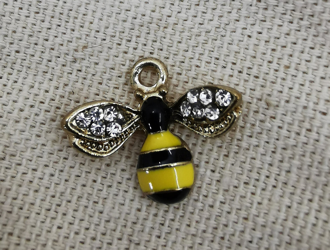 Charms pendentif LEONIE abeille doré noire et jaune