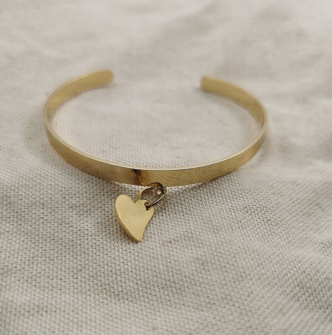Bracelet manchette VENUS  jonc avec un coeur