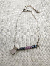 Charger l&#39;image dans la galerie, Bracelet CAMILLE en argent 925 avec perle et pierre quartz rose

