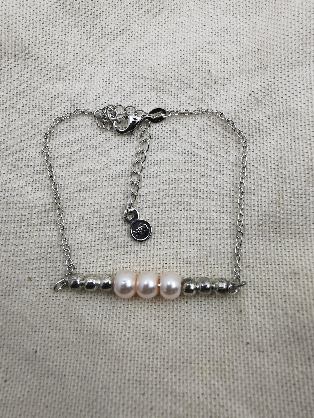 Bracelet JUSTINE en argent 925 avec perles nacrées