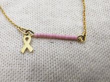 Charger l&#39;image dans la galerie, Bracelet ELPIS en argent 925 doré avec ruban doré cancer
