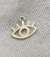 Charger l&#39;image dans la galerie, Charms pendentif MYRIAM oeil avec cils en plaqué or

