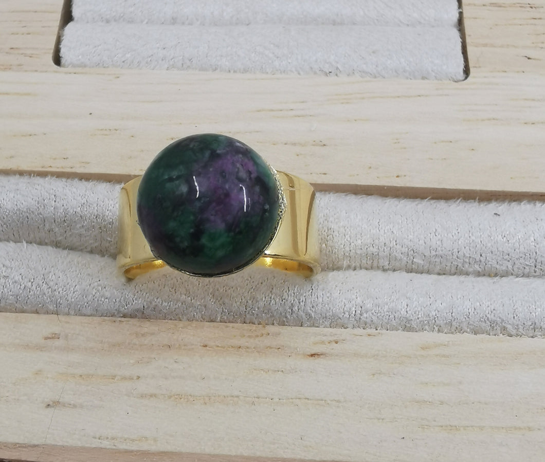 Bague AGATE doré et agate indienne