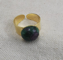 Charger l&#39;image dans la galerie, Bague AGATE doré et agate indienne
