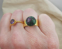 Charger l&#39;image dans la galerie, Bague AGATE doré et agate indienne
