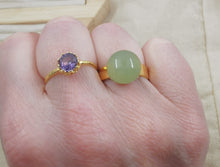Charger l&#39;image dans la galerie, Bague Degas doré et aventurine verte

