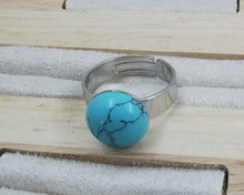 Charger l&#39;image dans la galerie, Bague Chenoa argenté et turquoise
