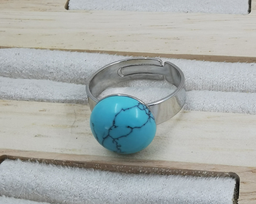 Bague Chenoa argenté et turquoise