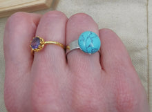 Charger l&#39;image dans la galerie, Bague Chenoa argenté et turquoise
