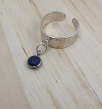 Charger l&#39;image dans la galerie, Bague large Stella en argent 925 et lapis lazulli
