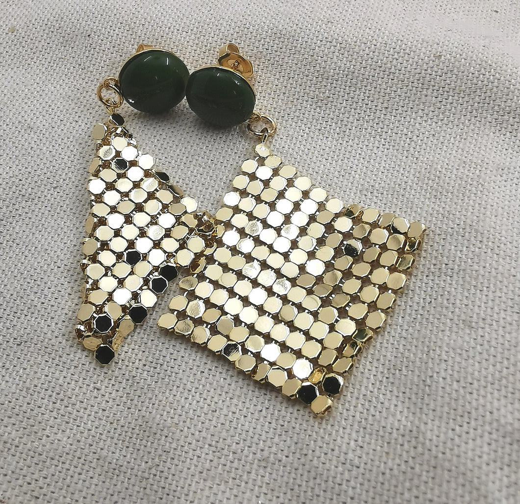 Boucle oreille Kate à sequin doré