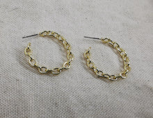 Charger l&#39;image dans la galerie, Boucles oreille TASHA créole doré maille rectangle
