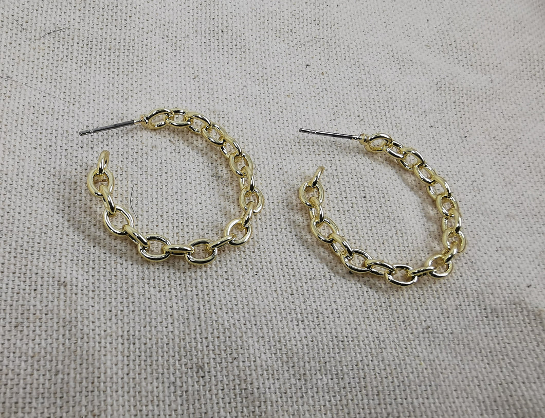 Boucles oreille TASHA créole doré maille rectangle