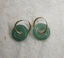 Charger l&#39;image dans la galerie, Boucle oreille LUCE petite créole donut en pierre naturelle
