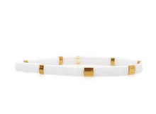 Charger l&#39;image dans la galerie, Bracelet SHIGA en perle japonaises blanc et doré

